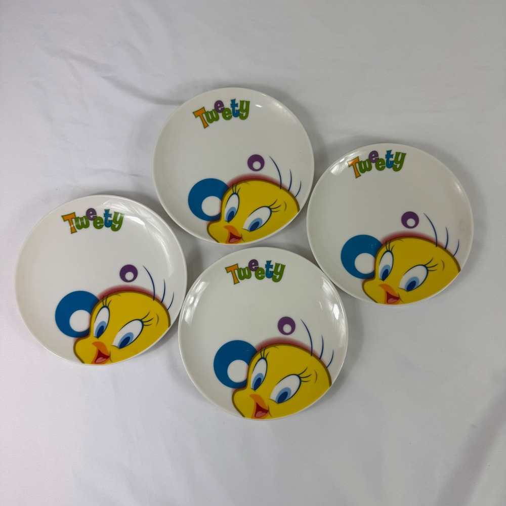 Vintage 2004 Tweety Bird Ceramic Plate‎ Set Warner Bros Looney Tunes Collectible